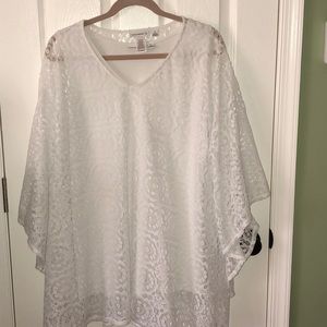 Susan Graver 2pc Pullover Shawl Poncho Set Size 2x